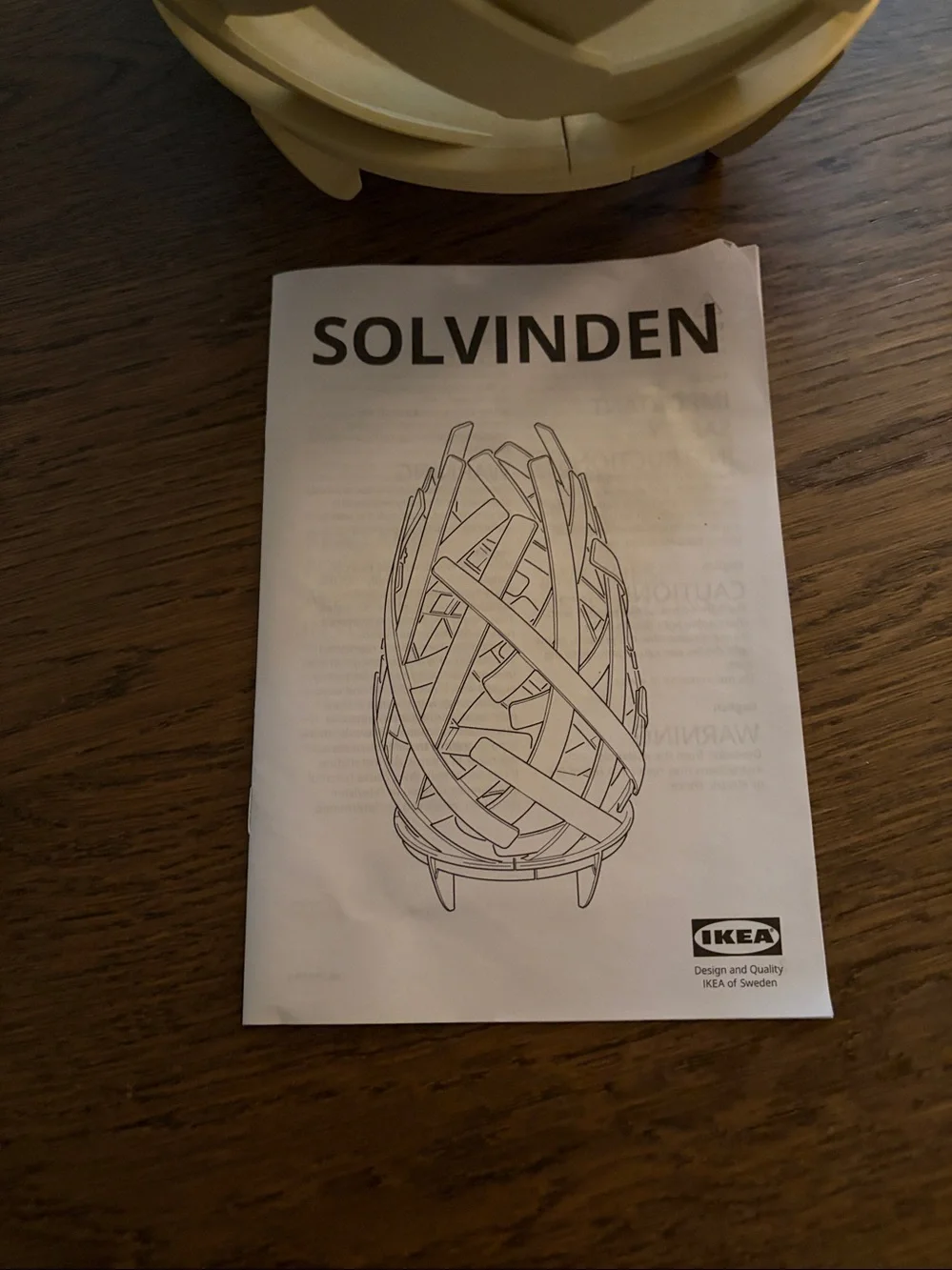 IKEA Solvinden Woven Cage Table Lamp in Warm White